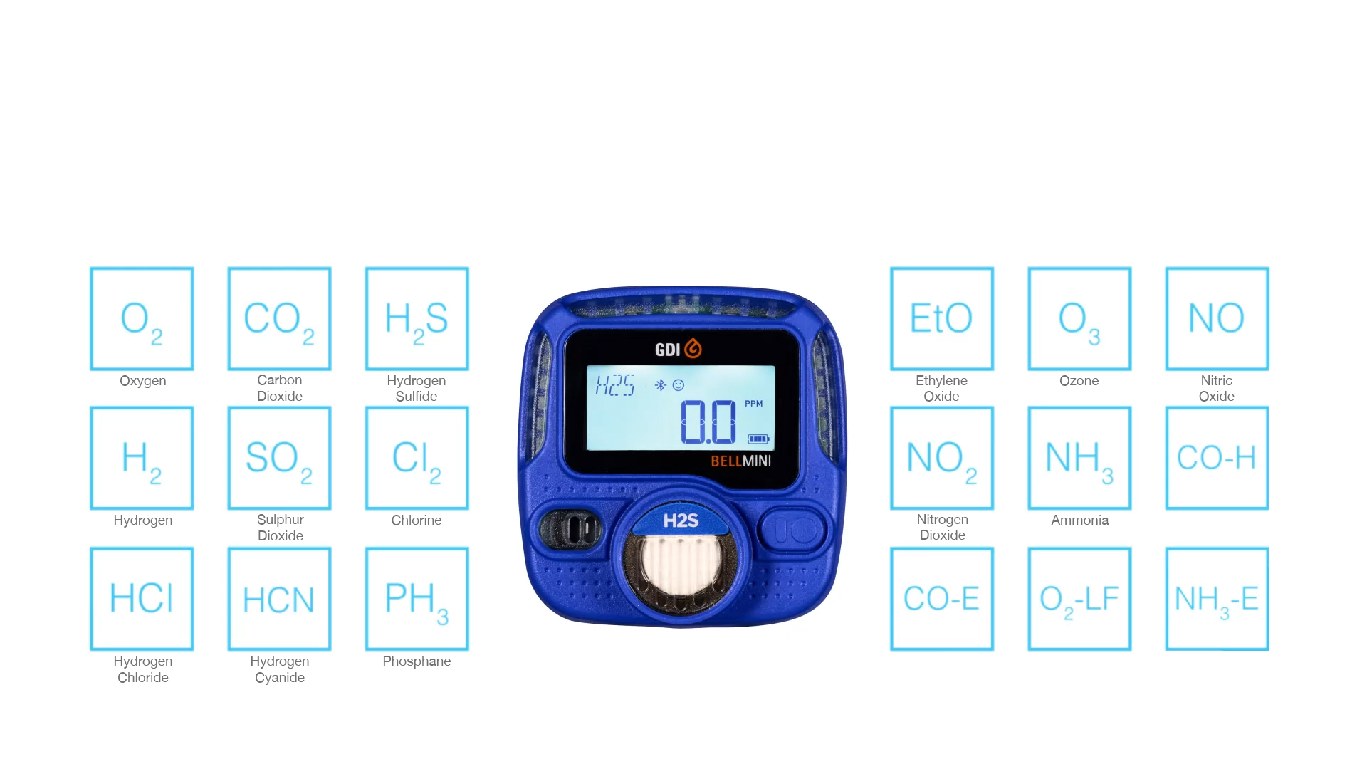 target gases for the bellmini portable single gas detector